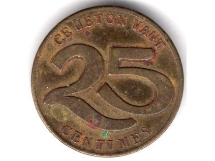 BELGIE. 25 centijen.25 centimes. A la Condition a d´Acheter du SAMVA pour Métaux Bréveté. Propagační žeton.