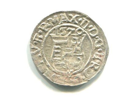 UHRY. Maxmilian II. Denár 1570/KB.