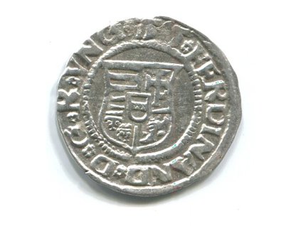 UHRY. Ferdinand I. Denár 1545/KB.