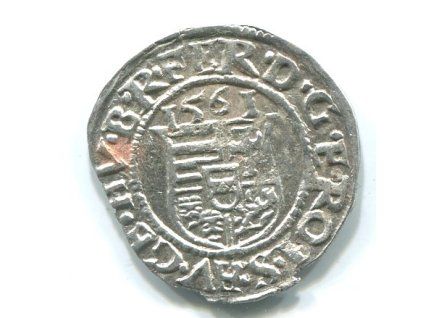 UHRY. Ferdinand I. Denár 1561/KB.