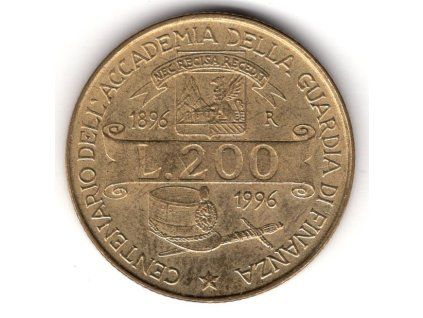 ITÁLIE. 200 lire 1996. KM-184