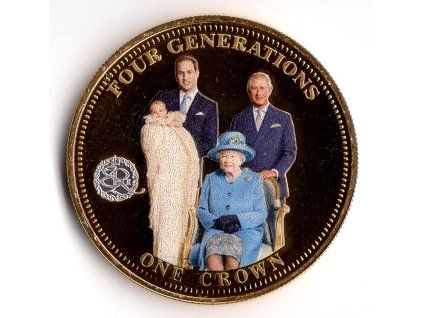Tristan da Cunha. 1 crown 2014. Čtyři generace.