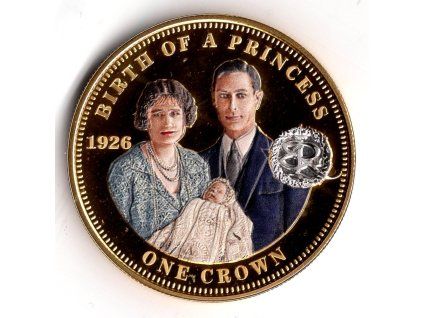 Tristan da Cunha. 1 crown 2014. Narození princezny 1926.