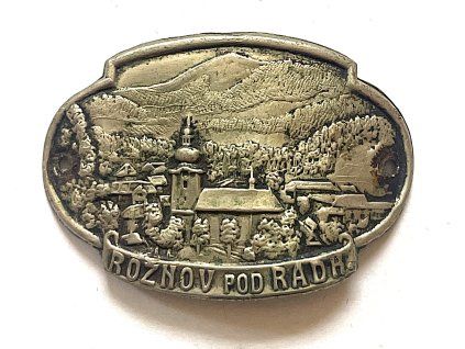 ROŽNOV pod Radh. Štítek na hůl.