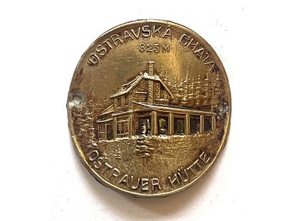 OSTRAVSKÁ chata. Ostrauer Hütte. Štítek na hůl.