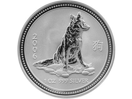 001436 stribrna investicni mince year of the dog rok psa lunarni 1 oz 2006 01 det
