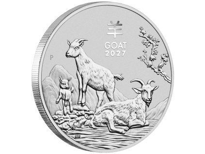 05 3998 lunar series iii yot goat 2027 silver bullion coin on edge highres