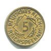 NĚMECKO. 5 Reichspfennig 1925/F. Větší 5 v letopočtu.