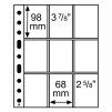Plastové listy GRANDE, s 9 poli, 68x98 mm, průhledné