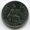 VELKÁ BRITÁNIE. 1 penny 1967. KM-897. Postříbřeno.