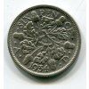 VELKÁ BRITÁNIE. 6 pence 1934. Ag.