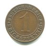 NĚMECKO. 1 Reichspfennig 1930/F.
