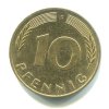 NĚMECKO. 10 Pfennig 1990/F