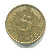 NĚMECKO. 5 Pfennig 1991/F