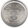 ŠVÝCARSKO. 5 franken 1967. Ag.