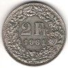 ŠVÝCARSKO. 2 franken 1961. Ag.